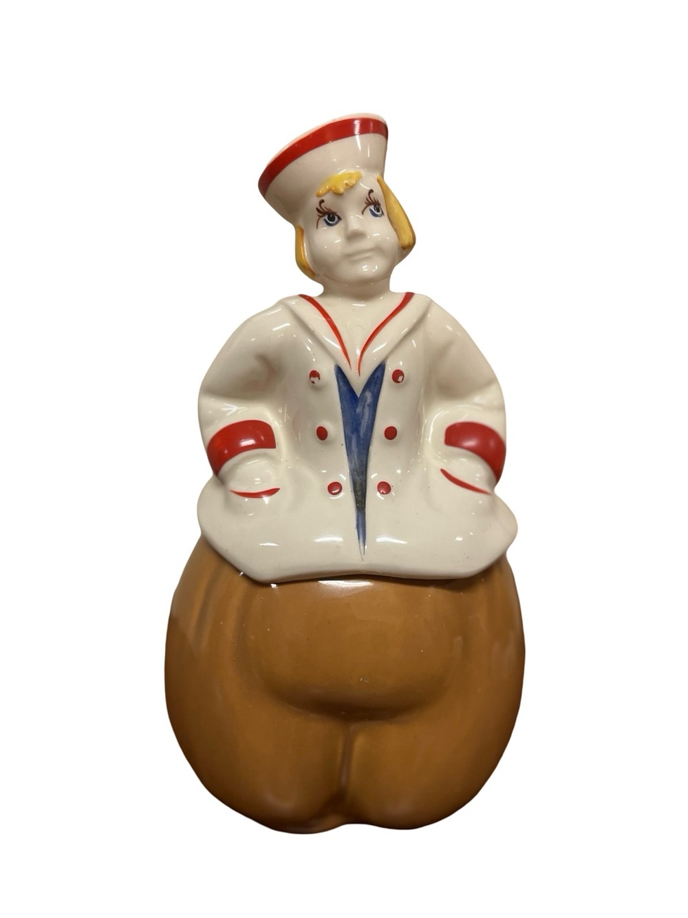 Vintage Dutch Boy Cookie Jar Pottery Guild Sailor Suit
